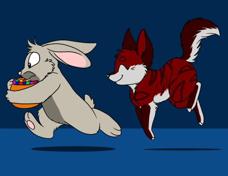 Smol Bane in pursuit of the candy. — Art by Foxena