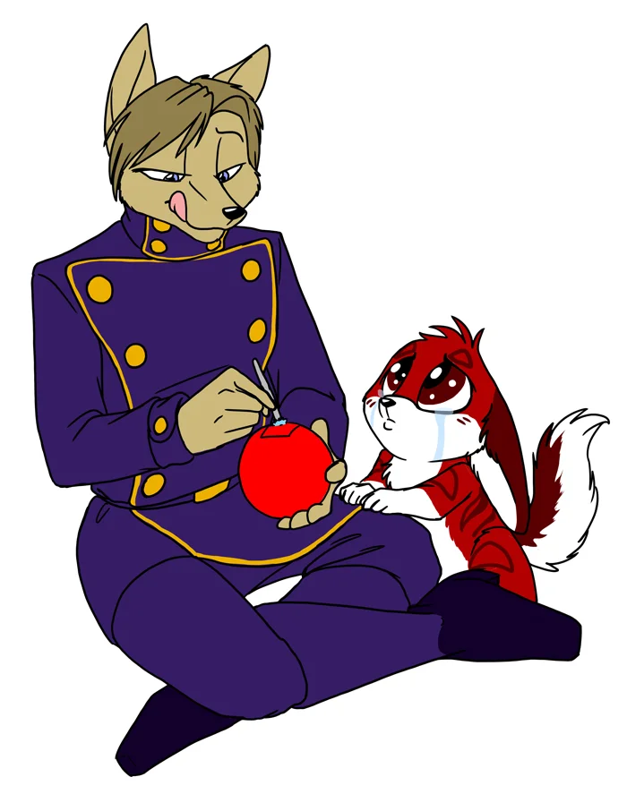 Fixing up Bane's ball. — Art by Foxena