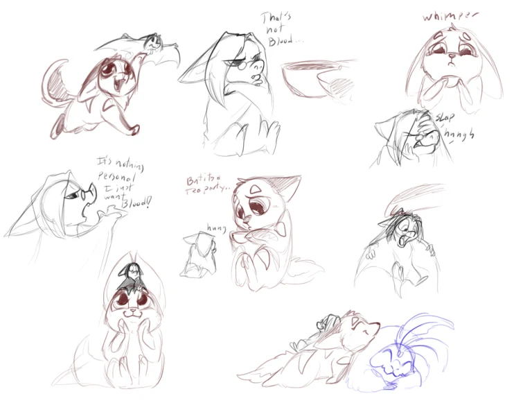 Baby Bane and the bitty bat, part 2. — Art by Foxena