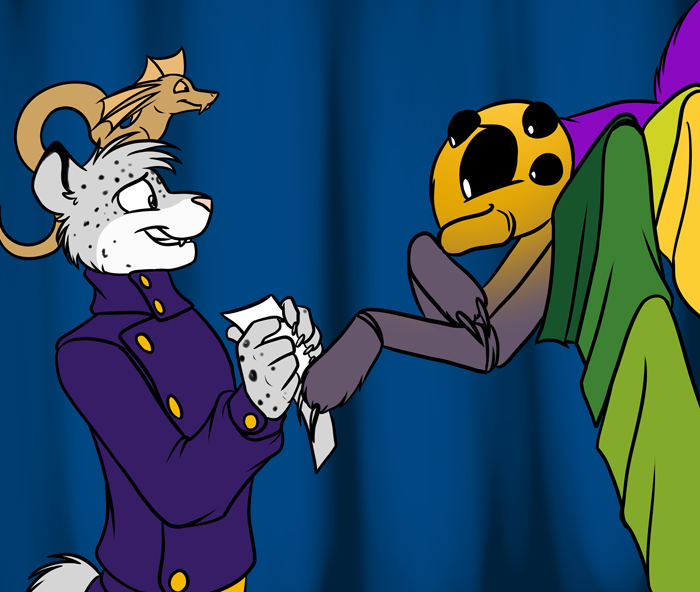 Going to Charlotte for some tailoring. — Art by Foxena