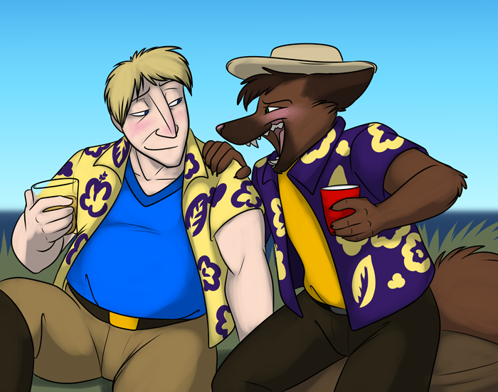 "Love you, man!" — Art by Foxena