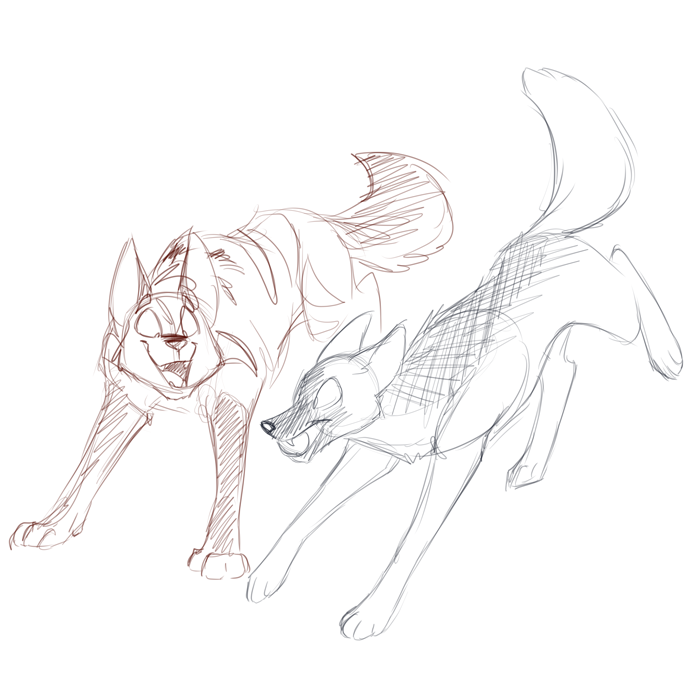 Bane found a friend to play ball with! — Art by Foxena