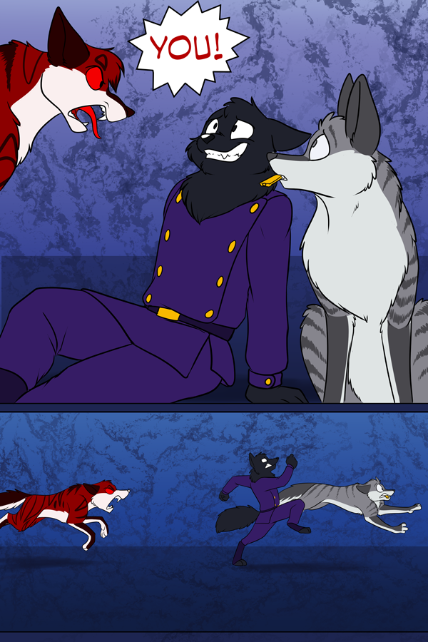 A prank on Bane, part 3. — Art by Foxena