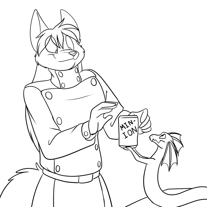 Inktober 2018 - Getting some Min-Ion from a sirenidae. — Art by Foxena