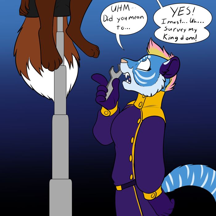 Fox being tall for once. — Art by Foxena