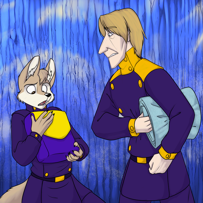Minion Gohan receiving his new PPE. — Art by Foxena