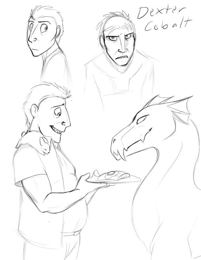 Expression sheet for Dexter Cobalt. — Art by Foxena