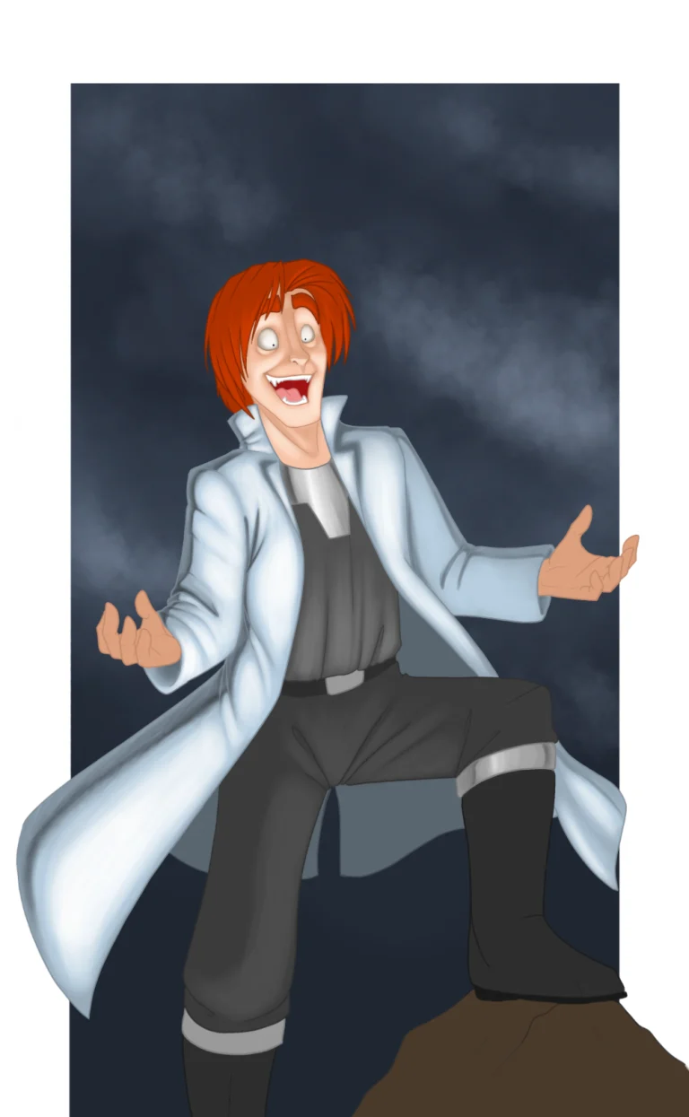 Silver hamming up his nickname of "Mad Doctor". — Art by Foxena