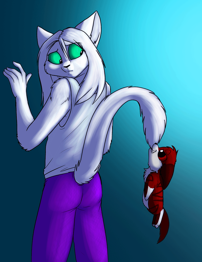 Artemis catching a smol Bane. — Art by Foxena