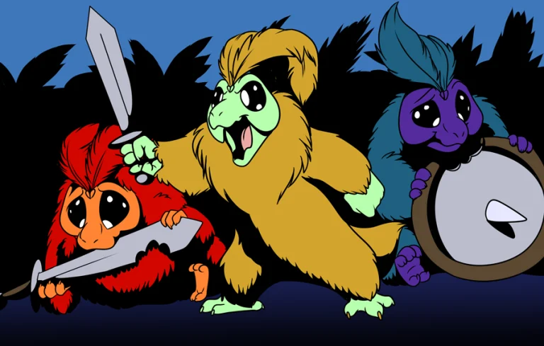 The chirrs are revolting! Just as soon as they stop eating their weapons and defenses. — Art by Foxena