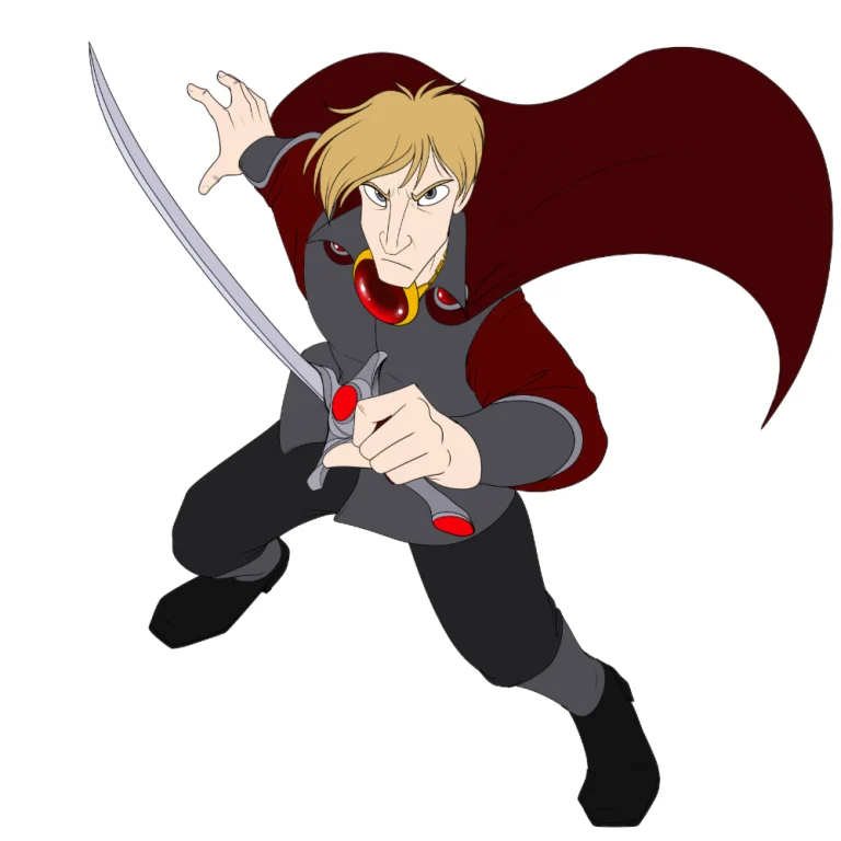 Darius as master of the fire gem. — Art by Foxena