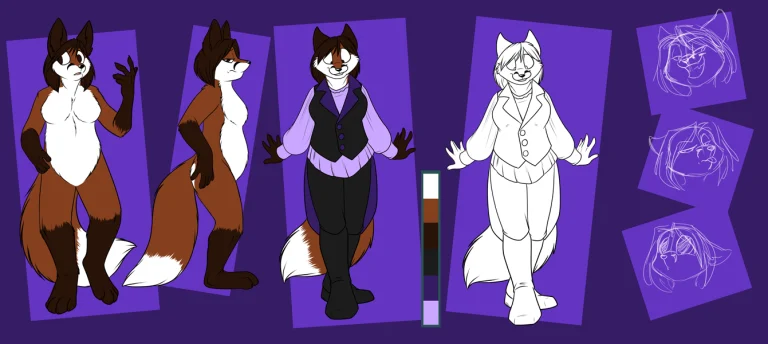 Reference sheet for Overlord Fox. — Art by Foxena