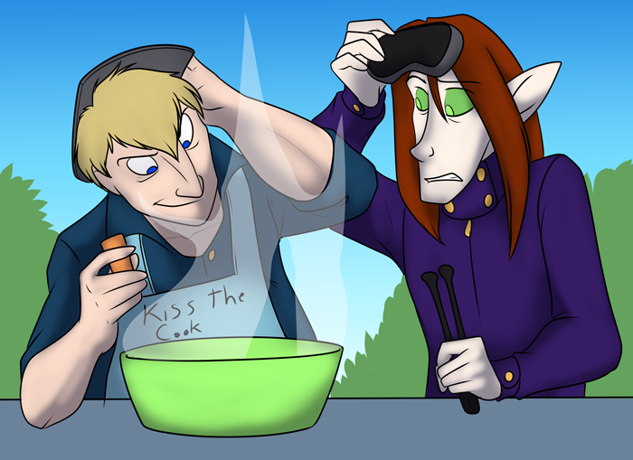 Dexter and Hector making the most potent spirits. — Art by Foxena