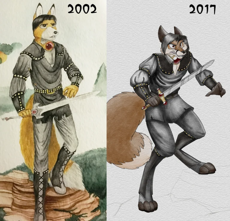 Cabayo, old design versus redesign for the comic. — Art by Foxena