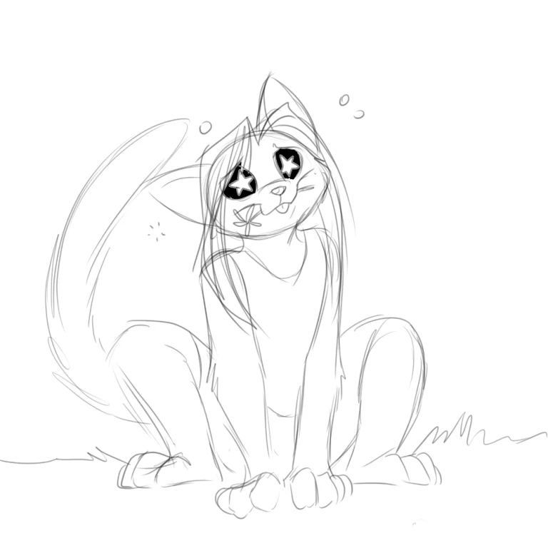 Artemis on catnip. — Art by Foxena