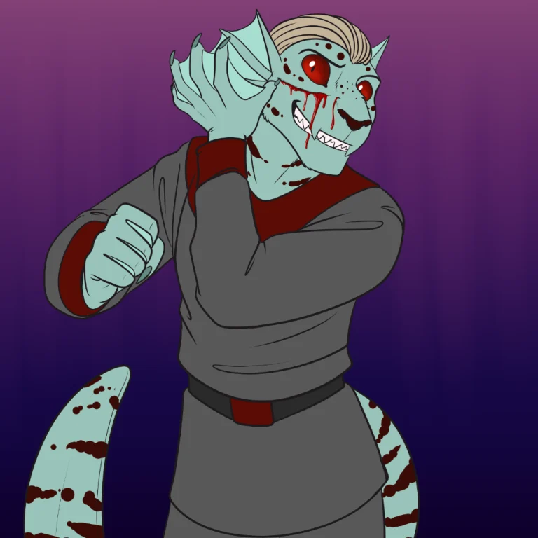 "I'm Fangite." — Art by Foxena