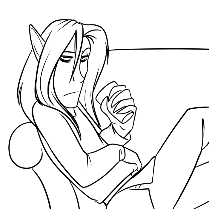 Inktober 2019 - Hector, miserable, still drinking. — Art by Foxena