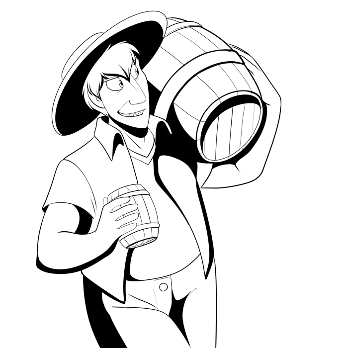 Inktober 2020 - Cobalt carrying a barrel. — Art by Foxena