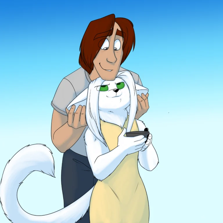 "My, what fluffy ears you have!" — Art by Foxena
