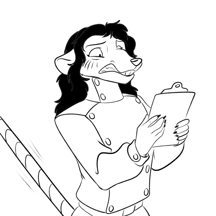 Inktober 2022 - If Chiria is surprised by the test results, hell has frozen over. — Art by Foxena
